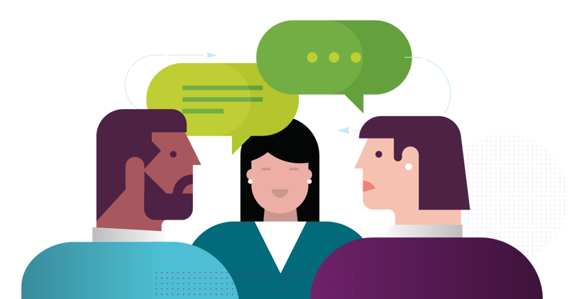 couple speaking during mediation illustration