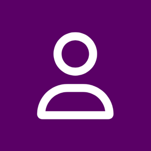 Generic, half body shot illustration of a stickman with a purple background.